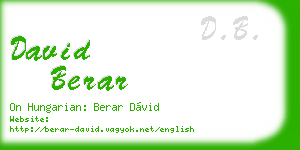 david berar business card